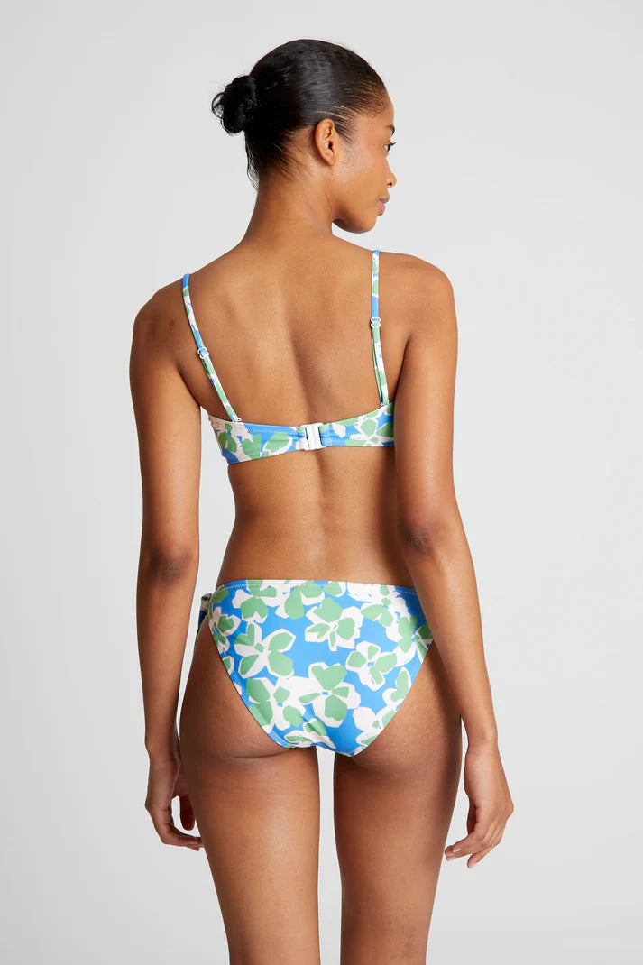 Reggiseno bikini dritto stampato blu acqua