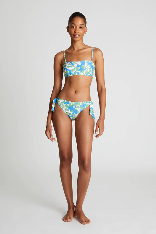 Reggiseno bikini dritto stampato blu acqua