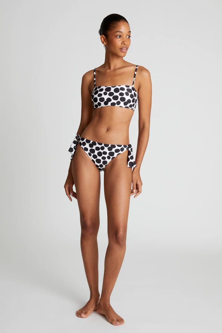 Slip bikini con lacci e stampa Terrazzo