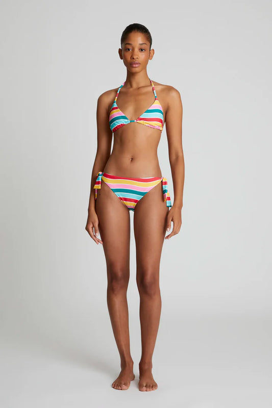 Top bikini a triangolo con stampa Colour Wave