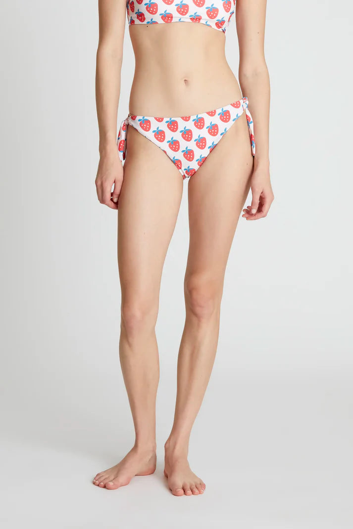 Slip bikini con fiocco stampato Strawberry Beach