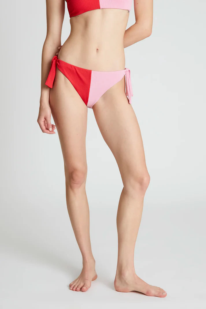 Slip bikini bicolore rosso