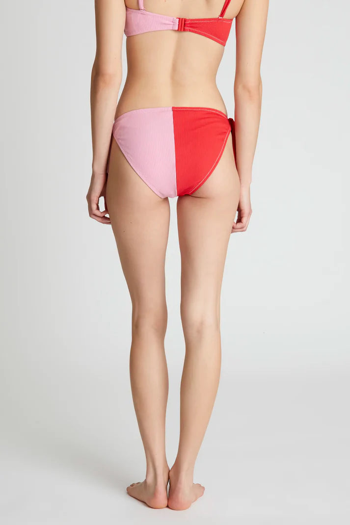 Slip bikini bicolore rosso