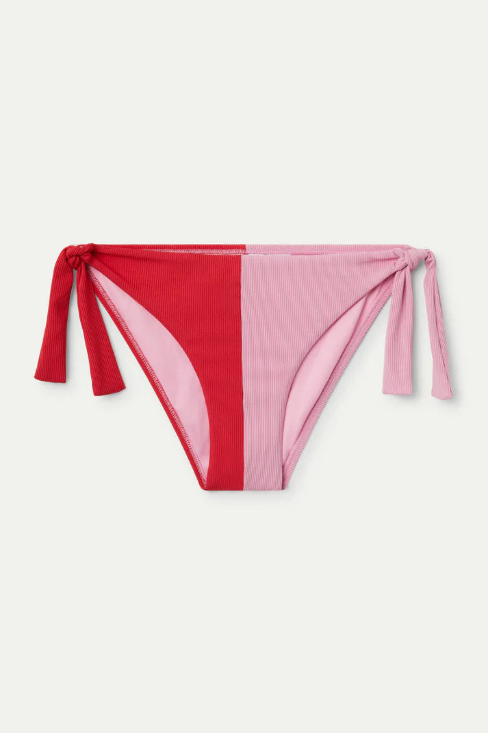 Slip bikini bicolore rosso