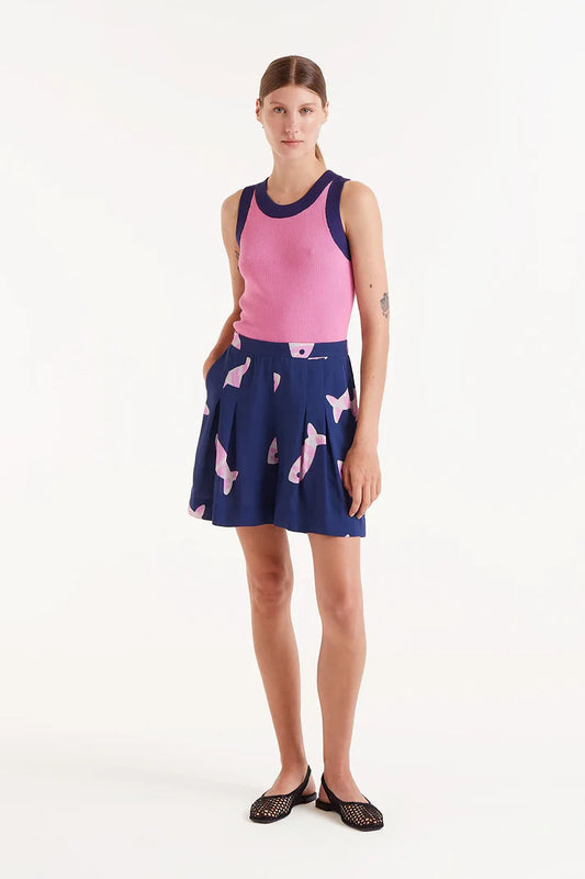 Pantaloncini in rayon LENZING™ ECOVERO™ con stampa Eureka