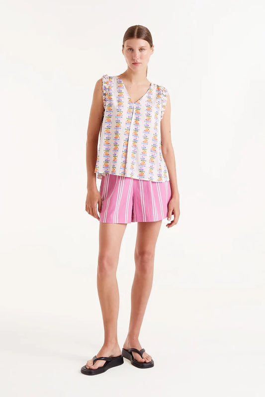 Top in rayon LENZING™ ECOVERO™ con stampa Marina