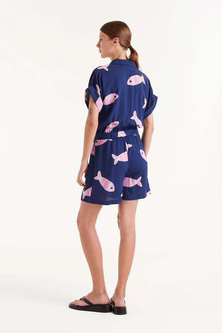 Tuta in rayon LENZING™ ECOVERO™ con stampa Eureka