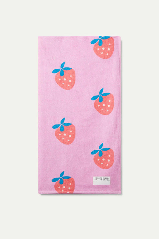 Telo mare con stampa Strawberry Beach