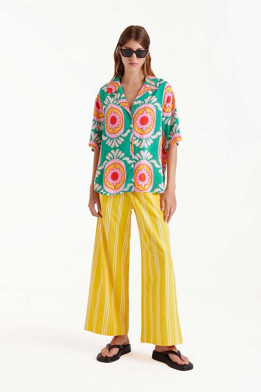 Camicia fluida con stampa Curitiba