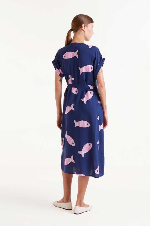 Vestito midi con stampa Eureka