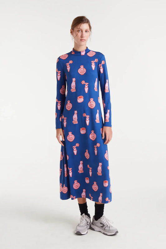 Abito lungo con stampa Porcellana