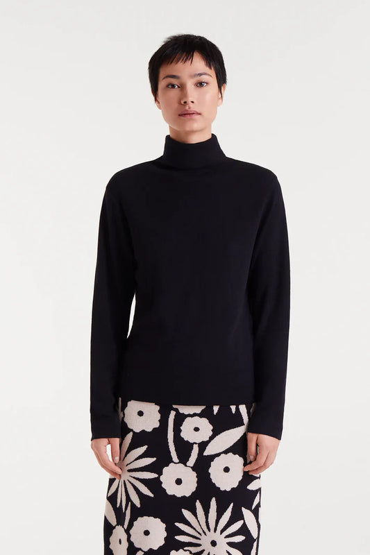 Top in maglia fine nera