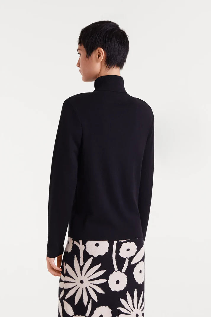 Top in maglia fine nera