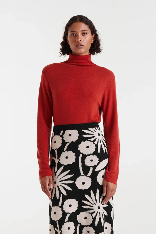 Maglia fine color ruggine