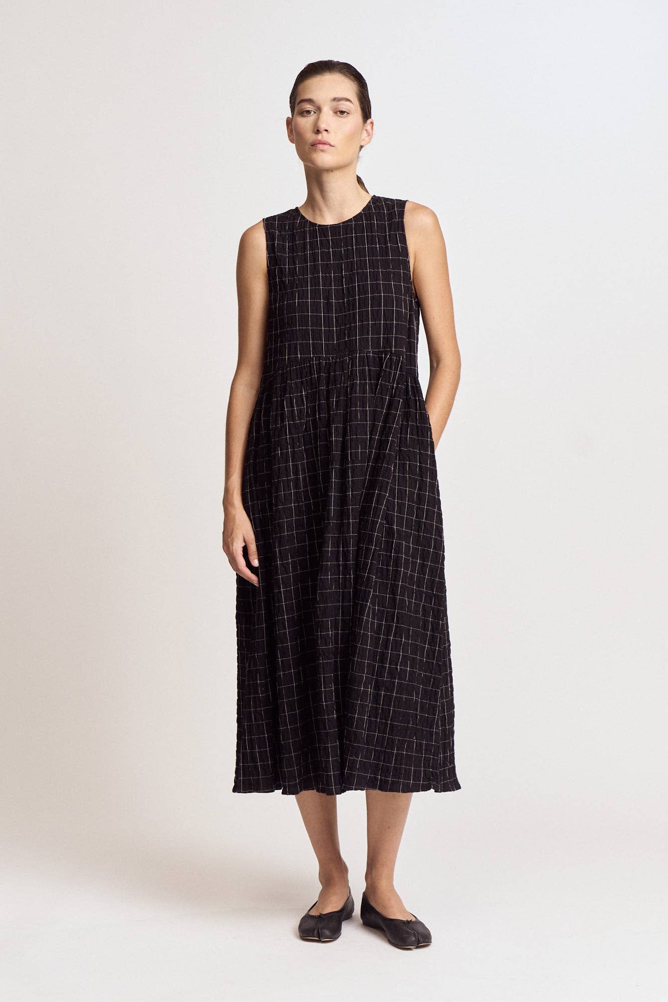 61277 - VESTITO FACILE IN GARZA A QUADRETTI