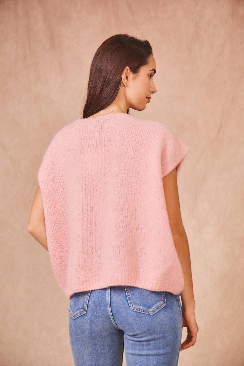 Cardigan Senza Maniche in Kid Mohair