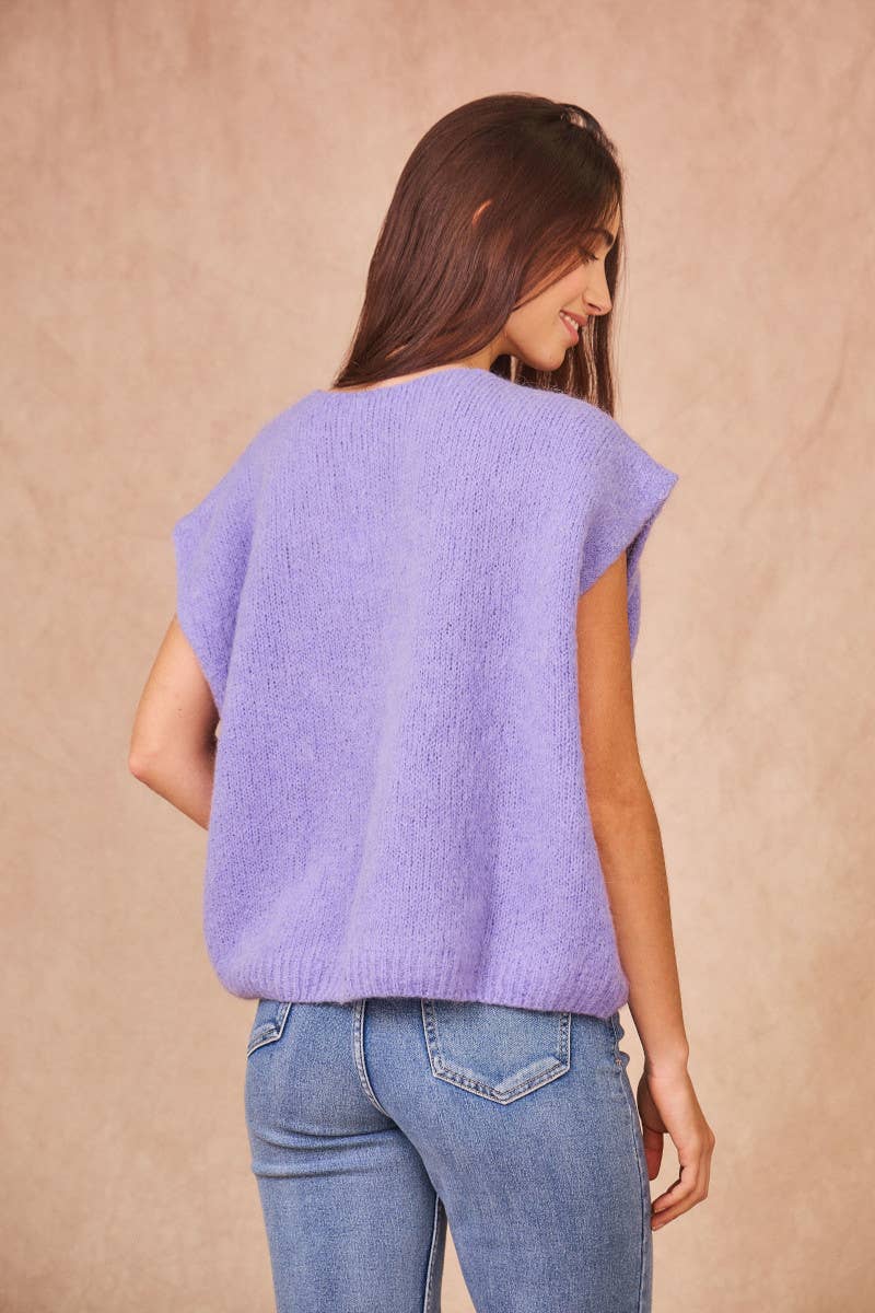 Cardigan Senza Maniche in Kid Mohair