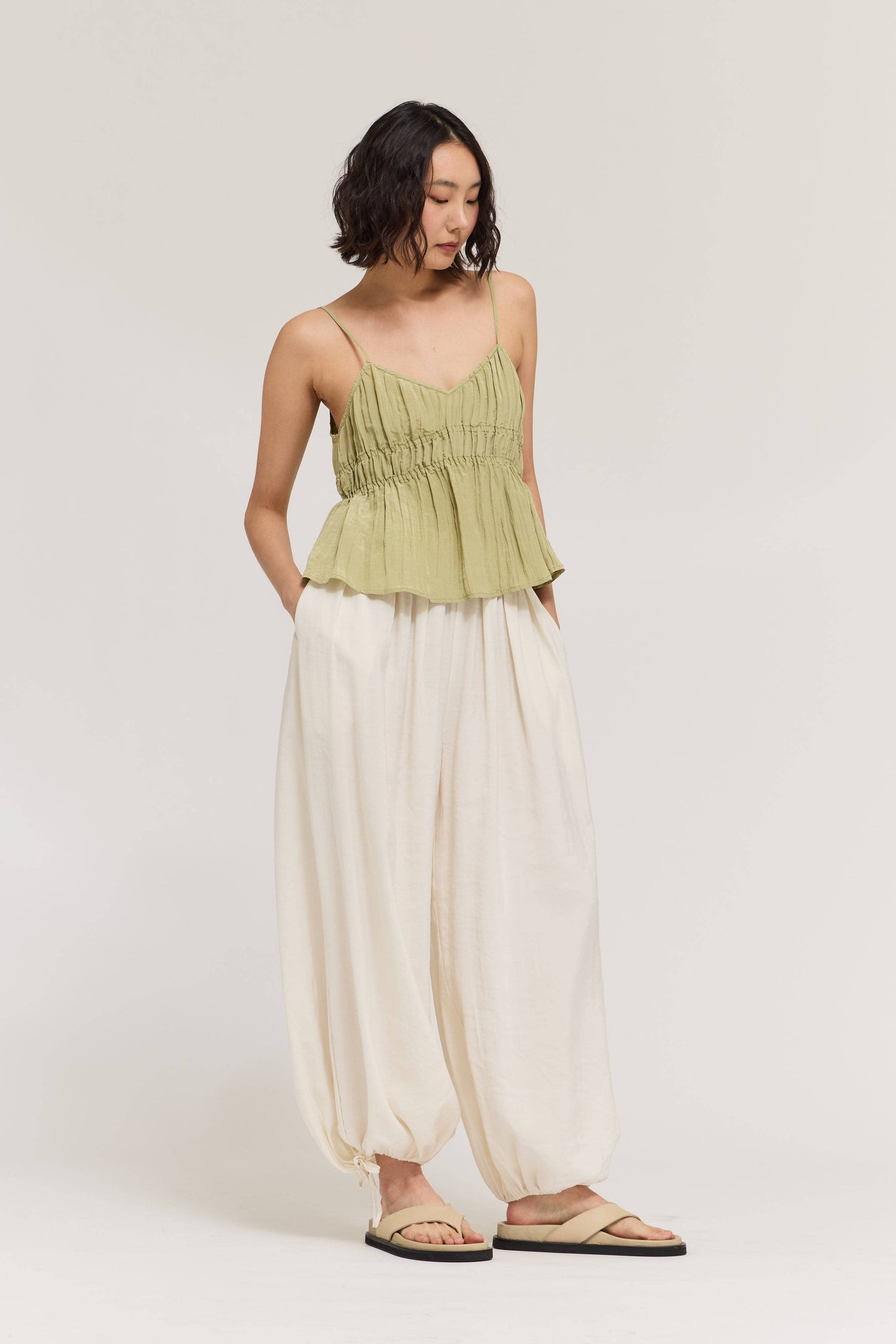 50959 - PANTALONI A BALLOON CON VITA PLISSETTATA