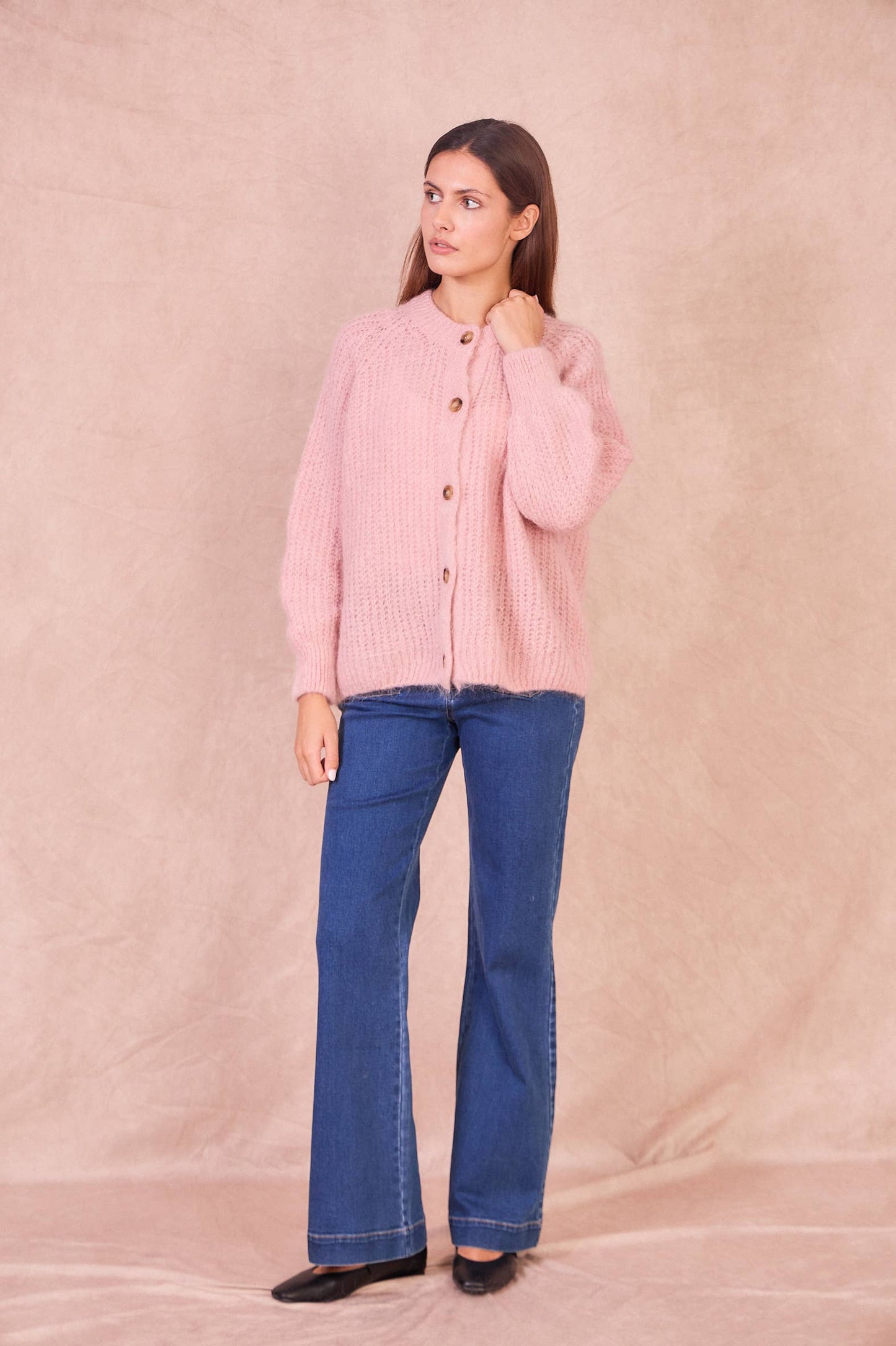 Cardigan in Misto Mohair con Bottoni