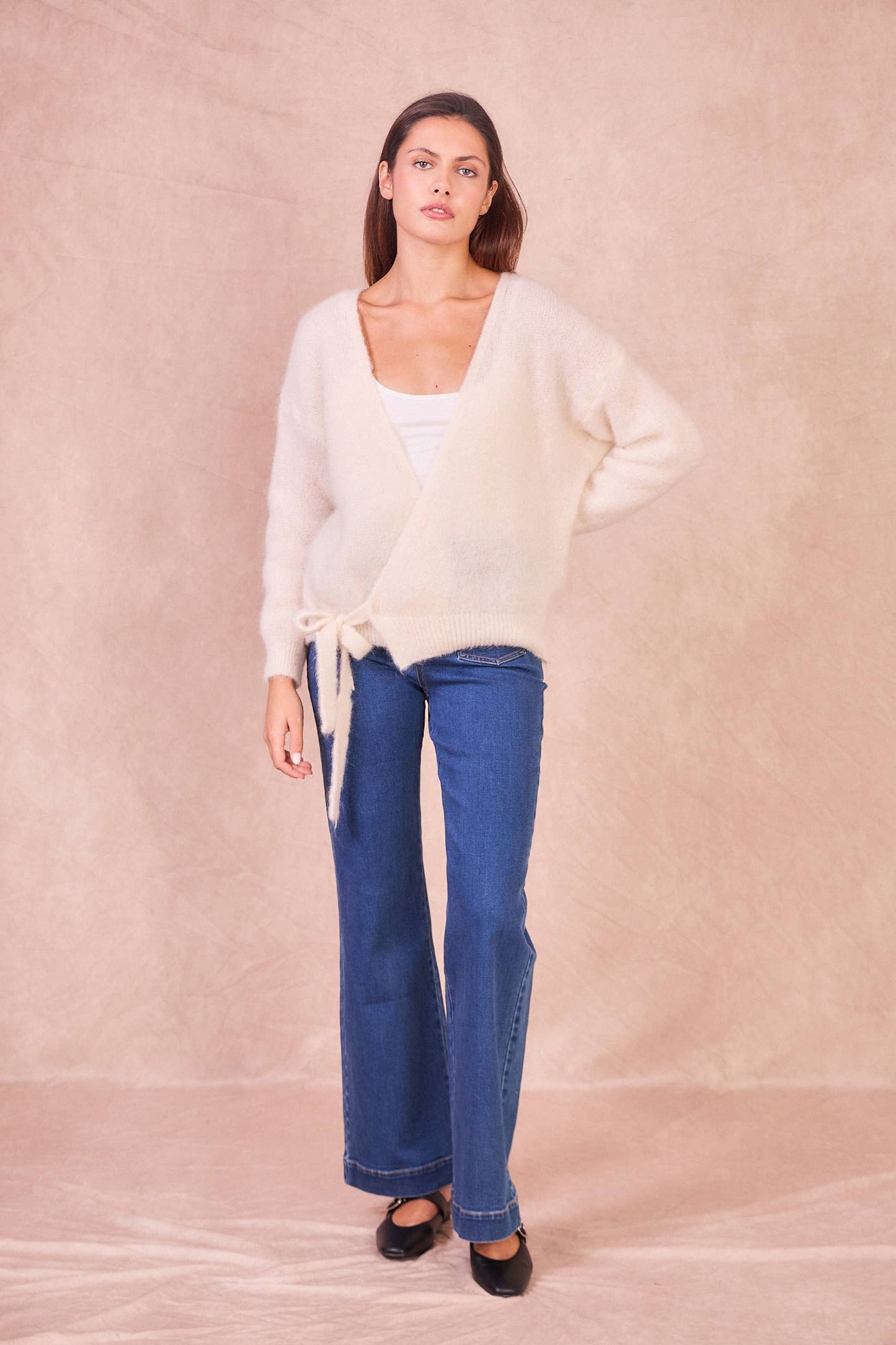 Cardigan Avvolgente in Misto Mohair