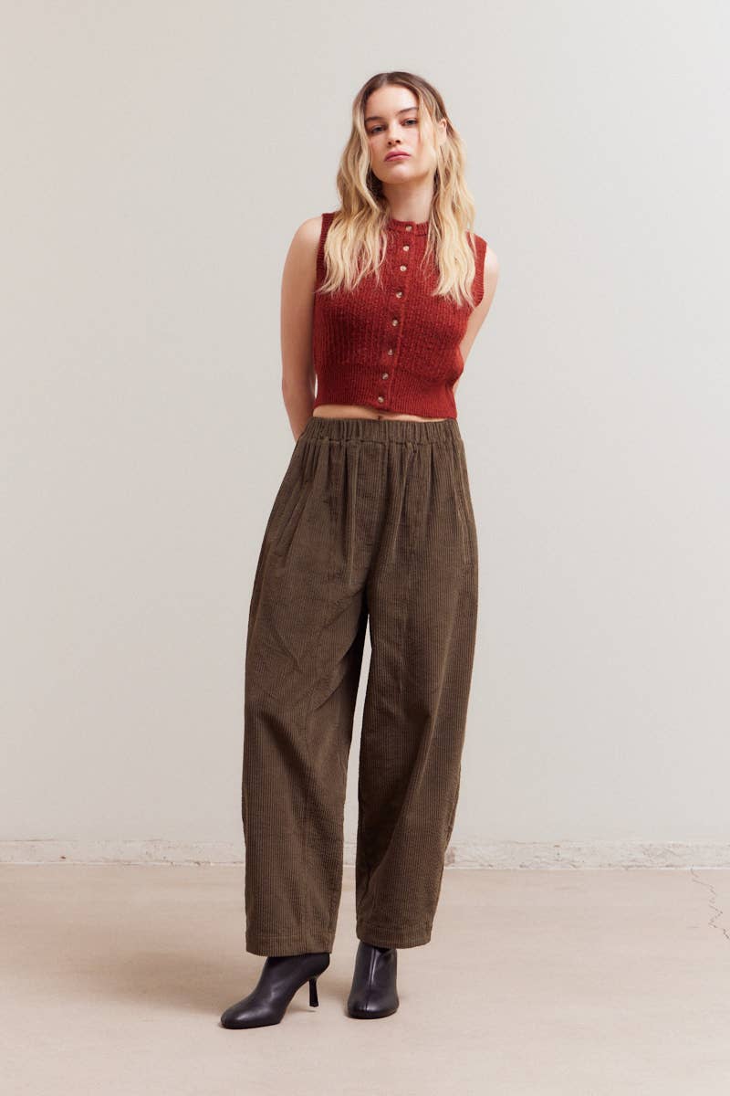 50677 - PANTALONI A COSTE CON FASCIA ELASTICA