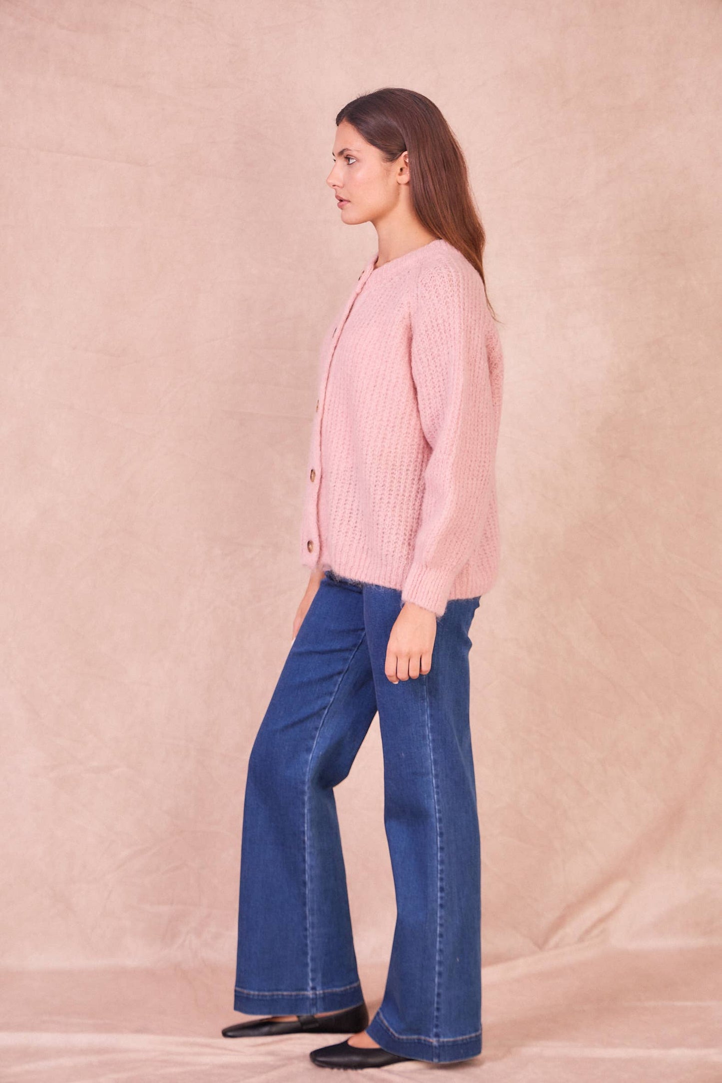 Cardigan in Misto Mohair con Bottoni