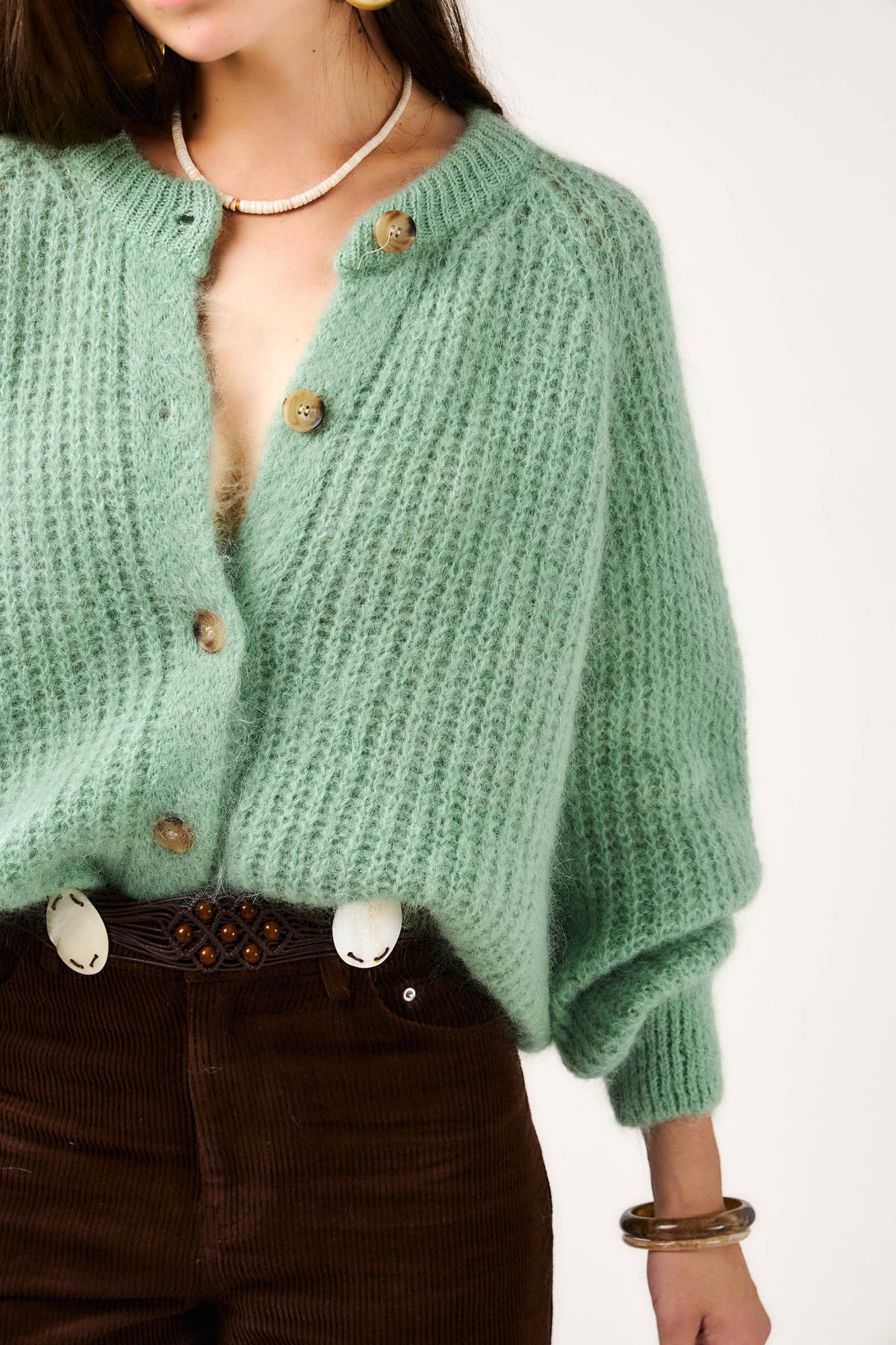 Cardigan in mohair testurizzato