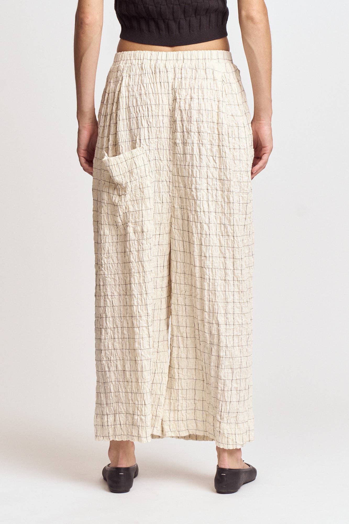 50932 - PANTALONI IN GARZA A QUADRI