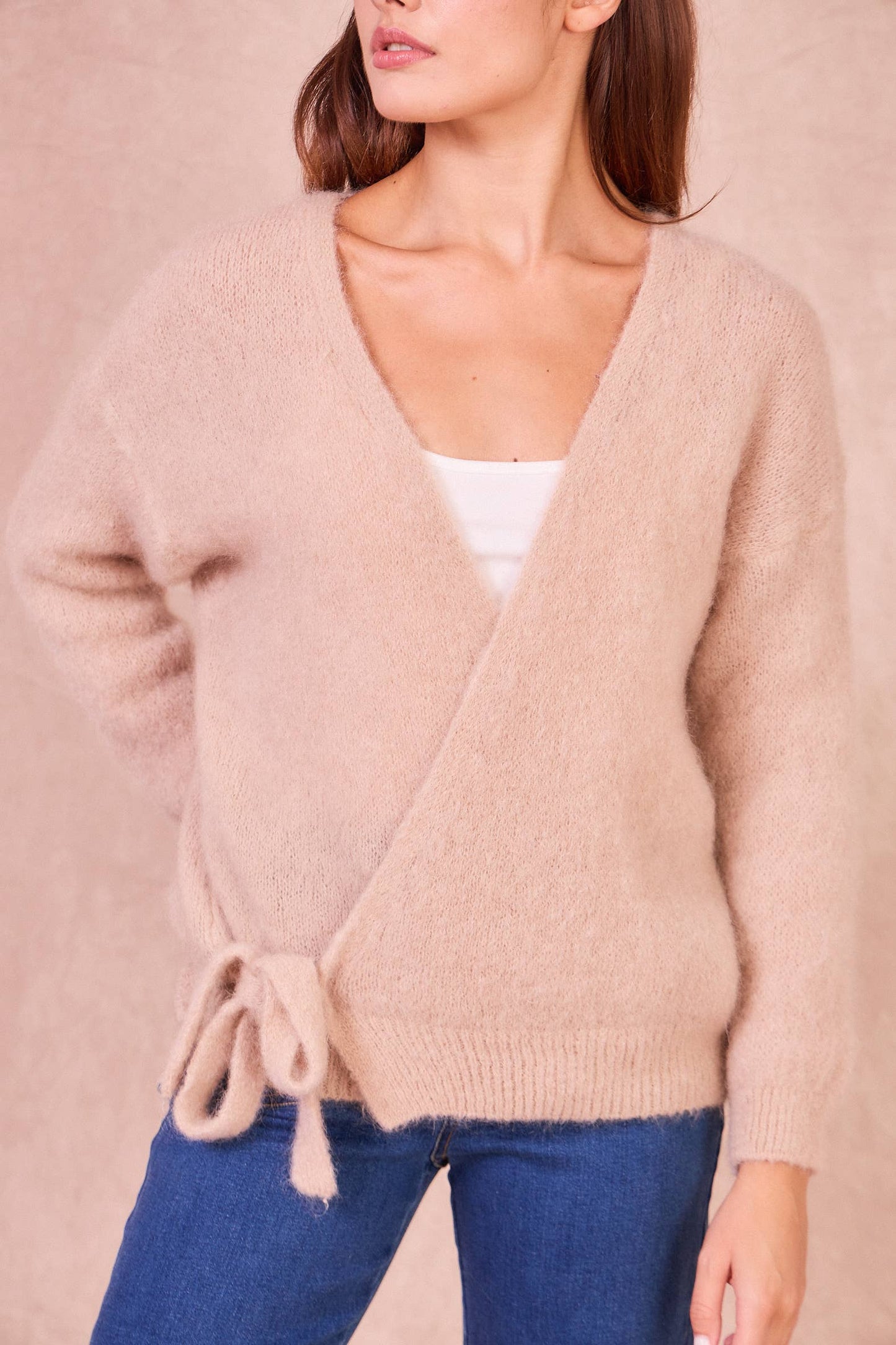 Cardigan Avvolgente in Misto Mohair