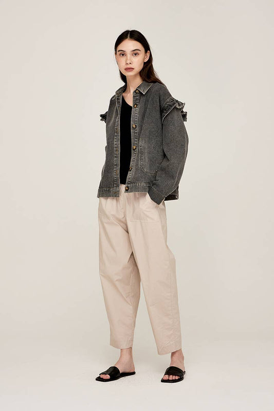 Giacca in jeans con volant