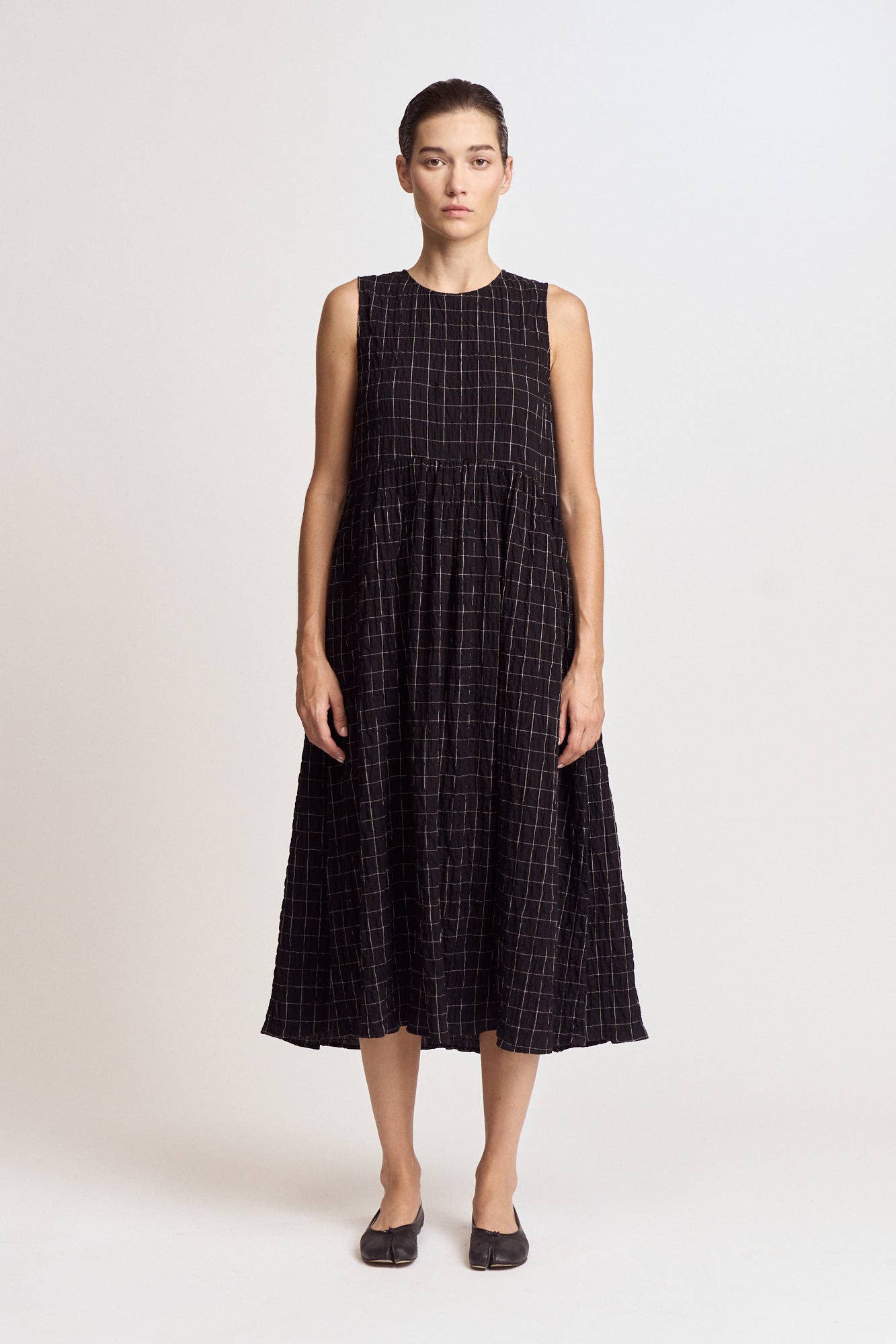 61277 - VESTITO FACILE IN GARZA A QUADRETTI