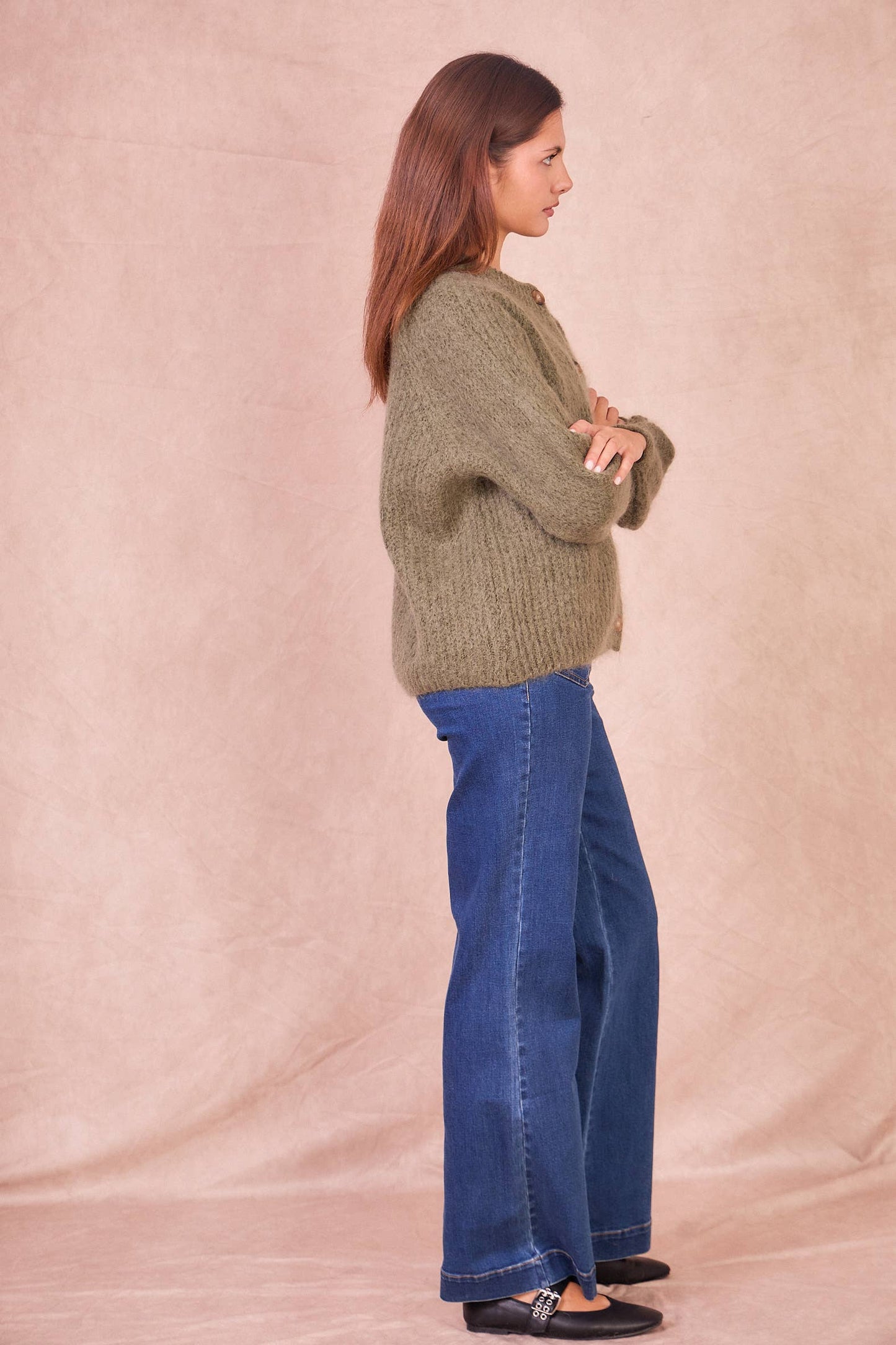 Cardigan in Misto Mohair con Bottoni