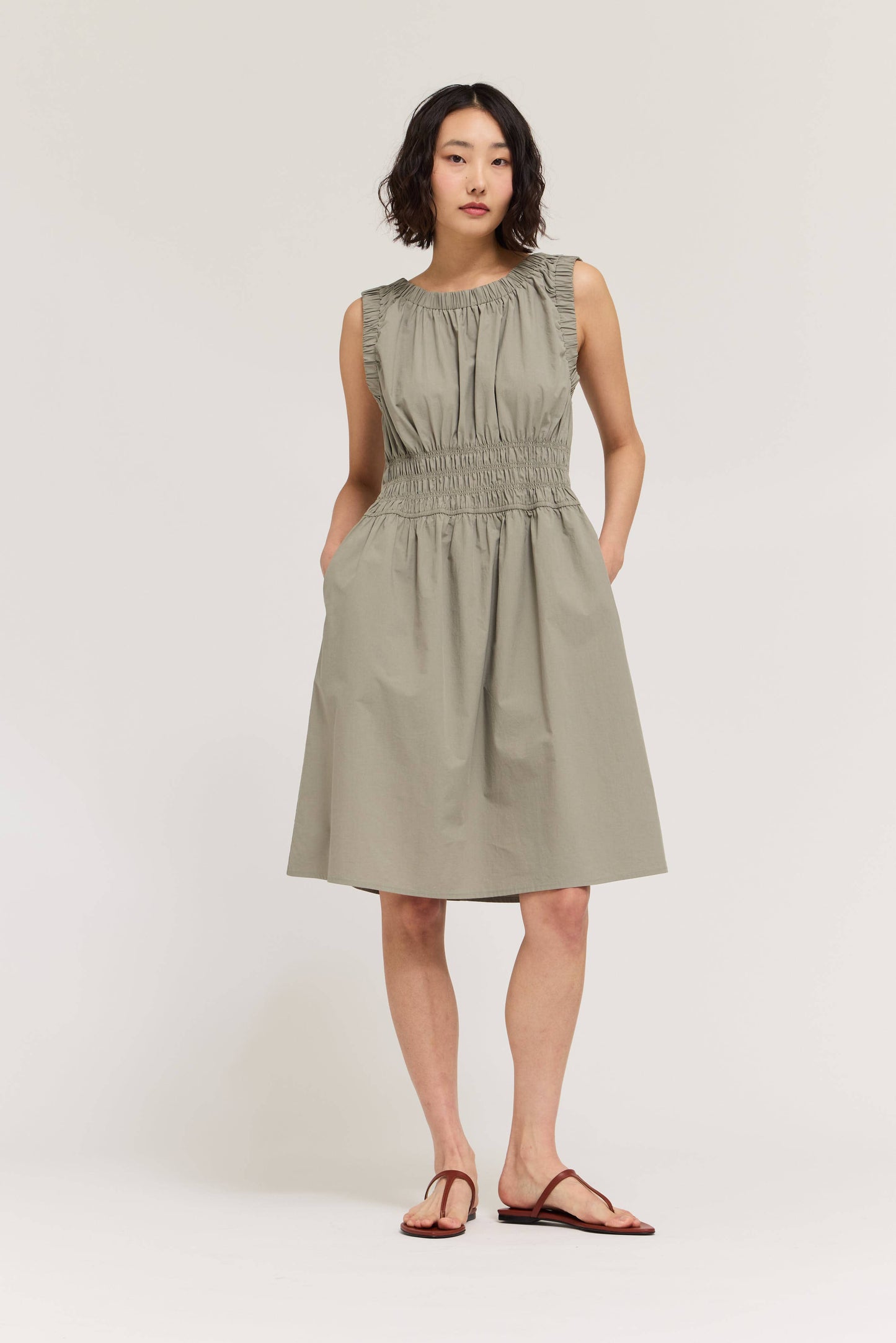 61325 - ABITO SMANICATO IN COTONE ARRICCIATO