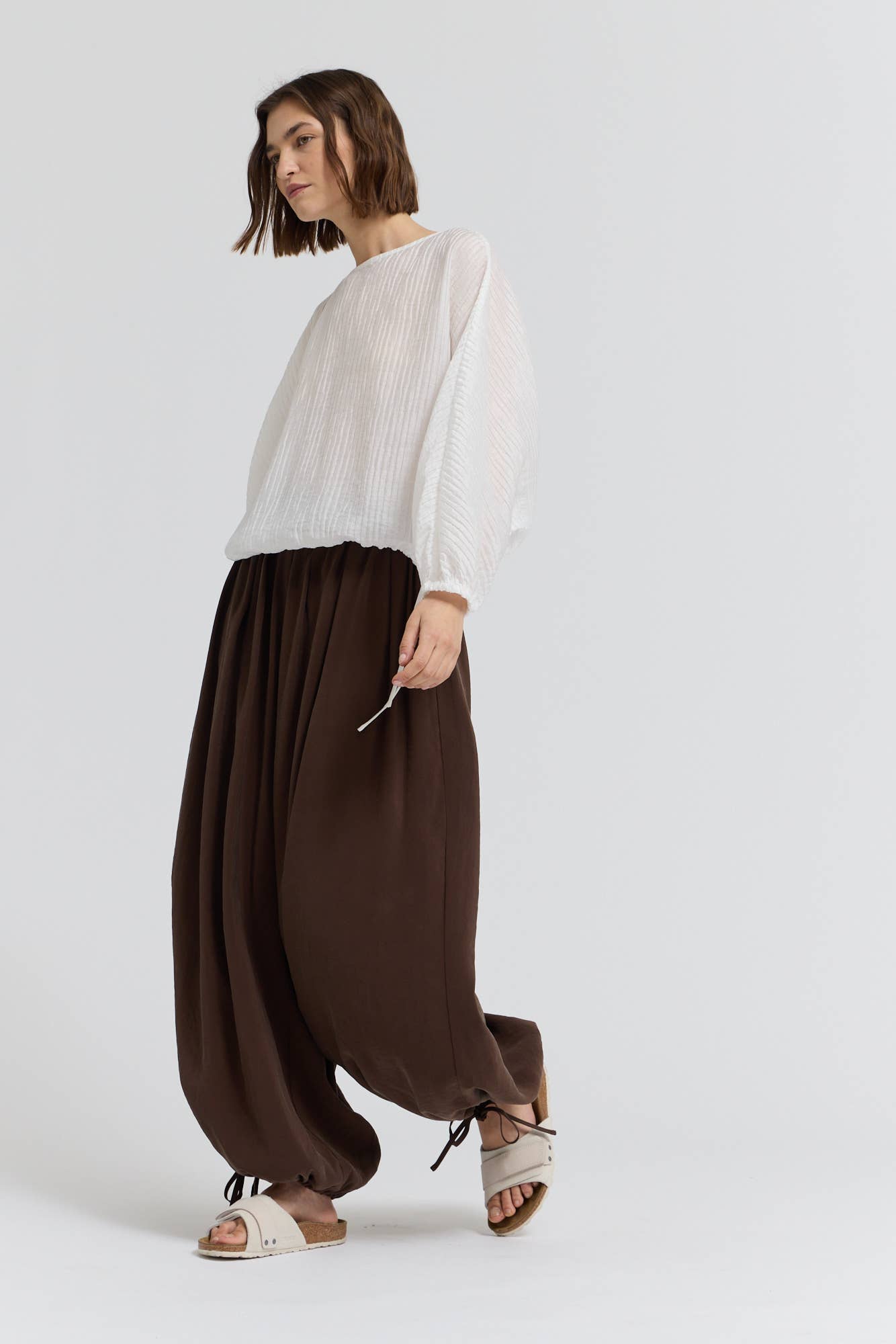 50959 - PANTALONI A BALLOON CON VITA PLISSETTATA