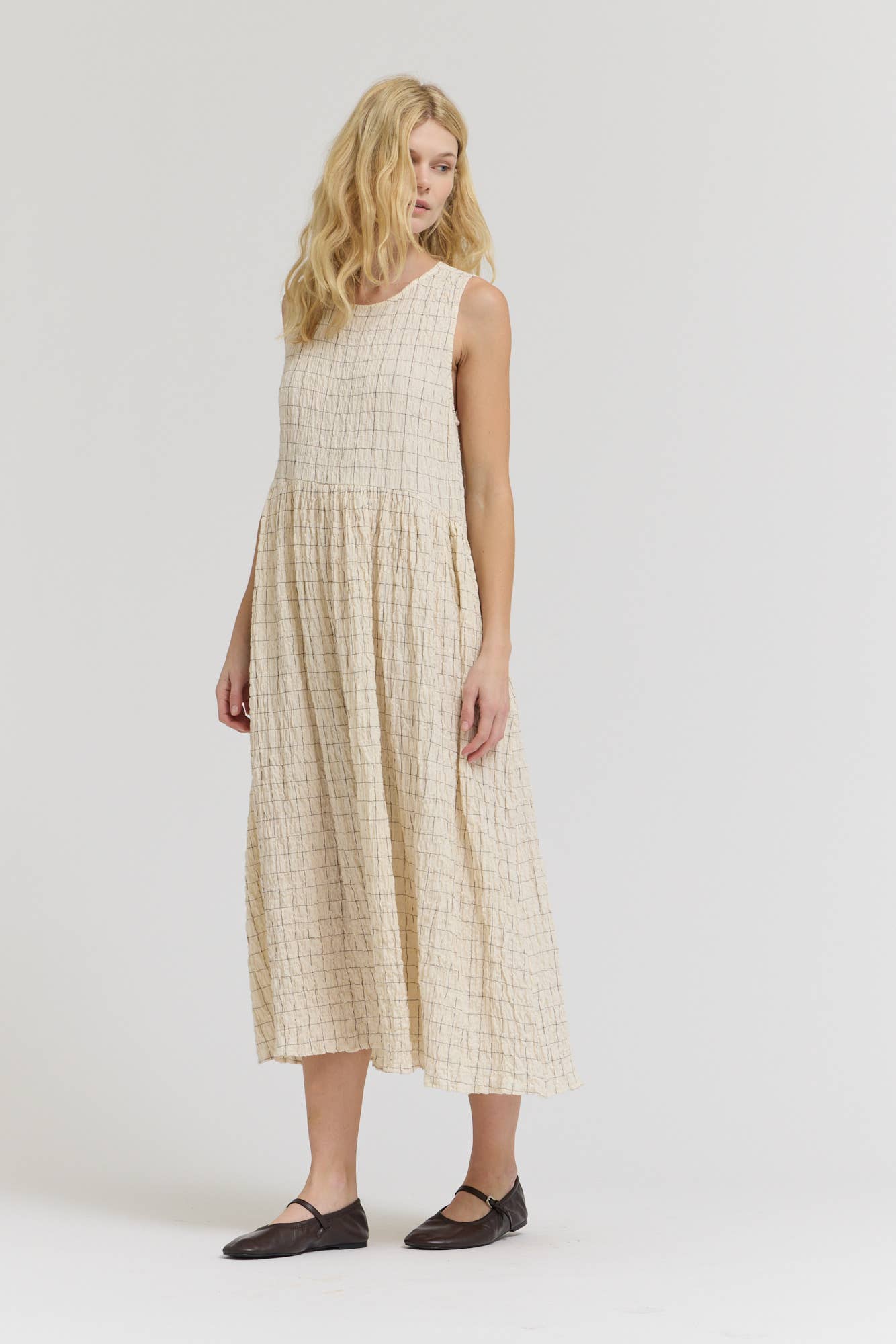 61277 - VESTITO FACILE IN GARZA A QUADRETTI