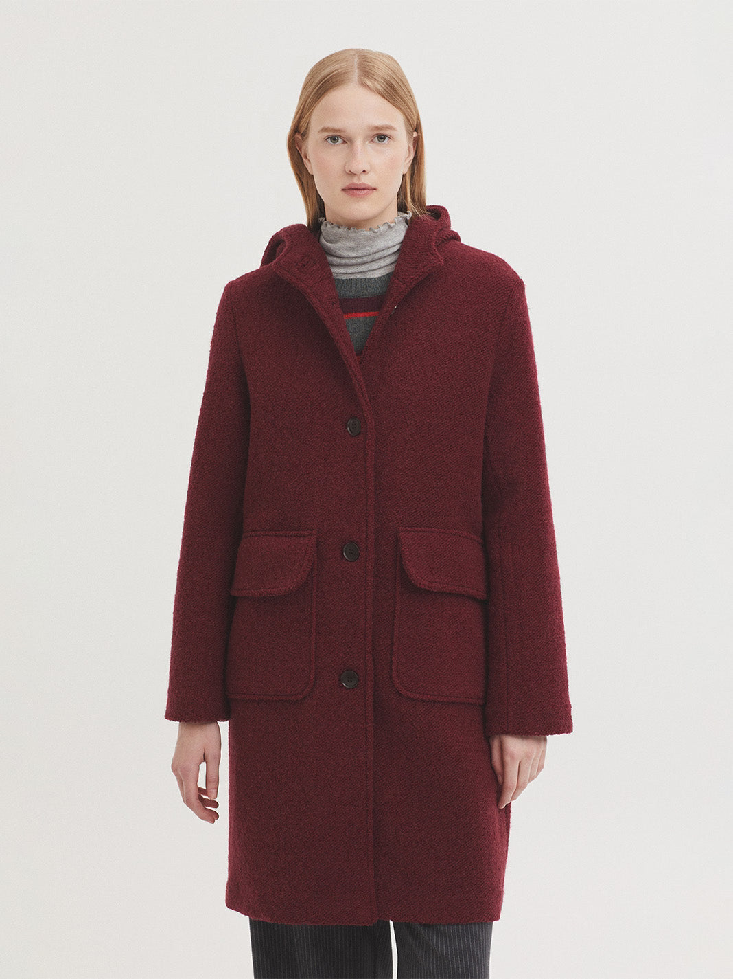 Cappotto corto basic colore Burgundy