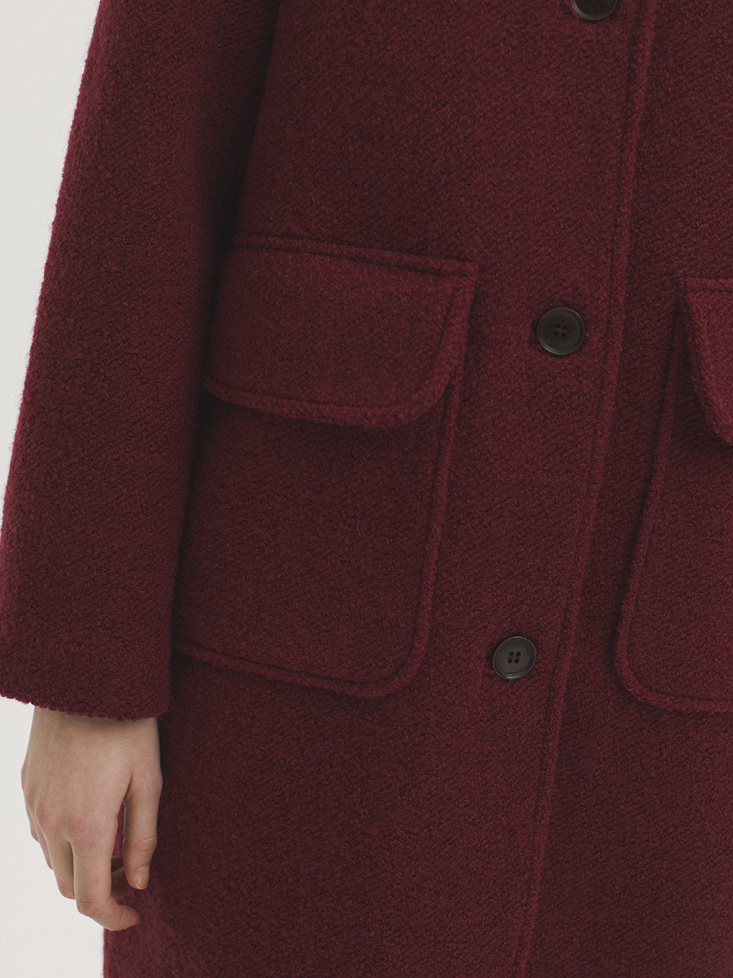 Cappotto corto basic colore Burgundy