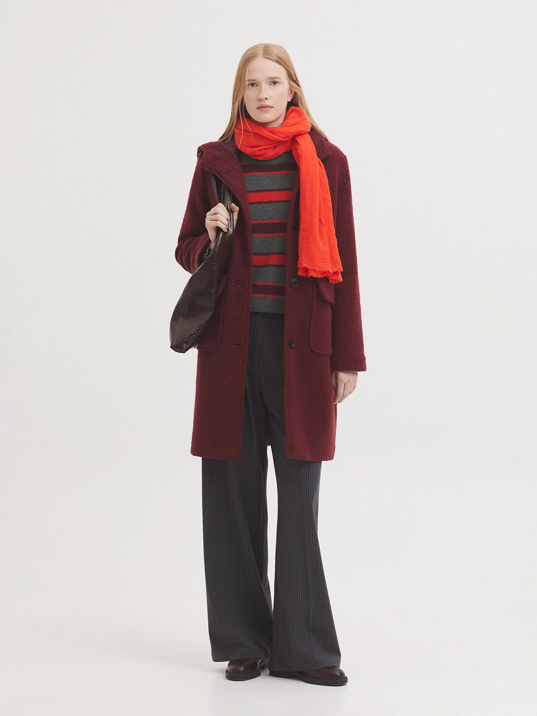 Cappotto corto basic colore Burgundy