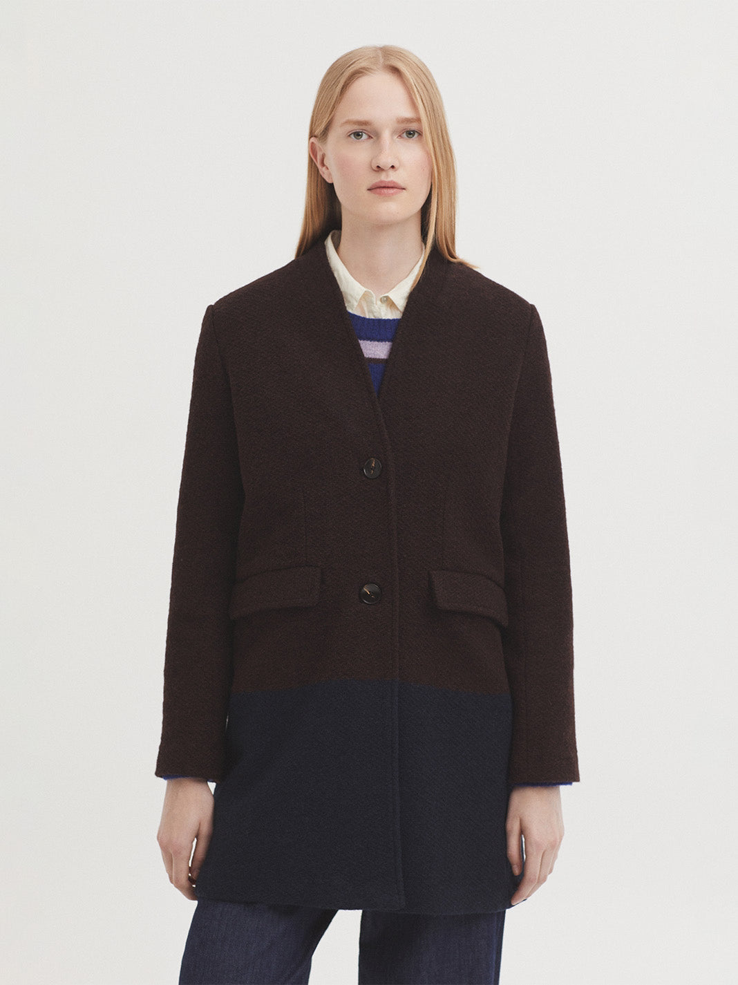 Cappotto corto bicolor