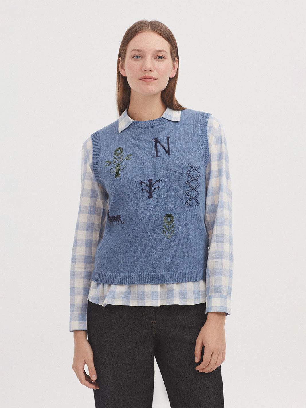 Gilet con motivi Cross stitch