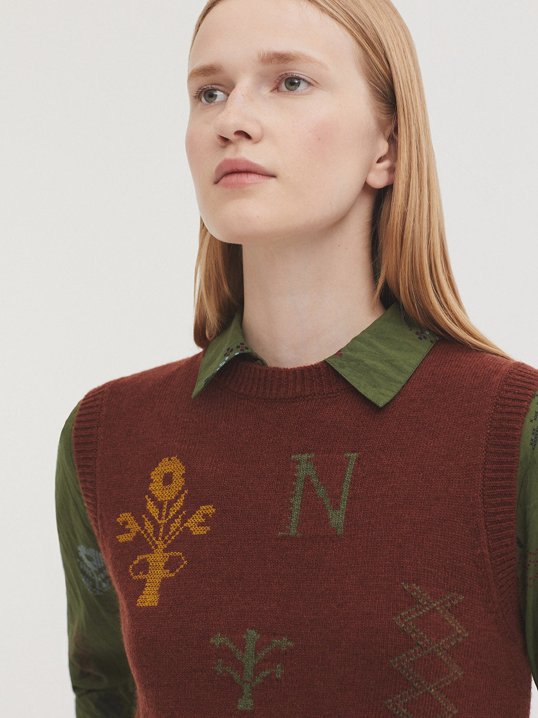 Gilet con motivi Cross stitch