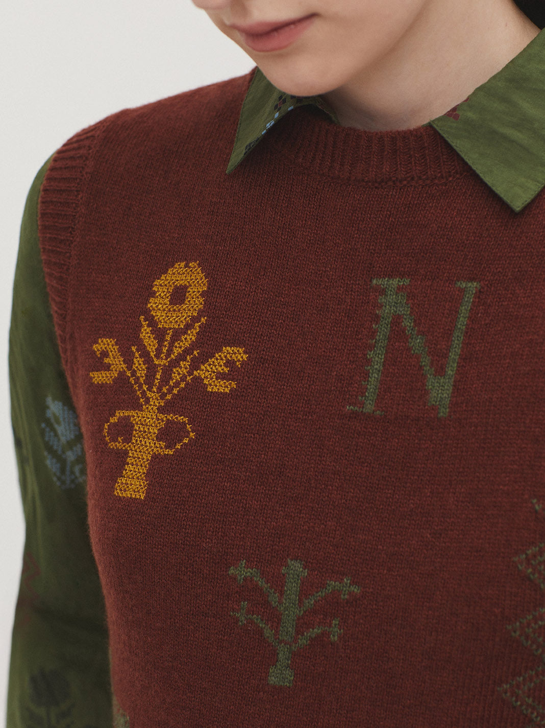 Gilet con motivi Cross stitch