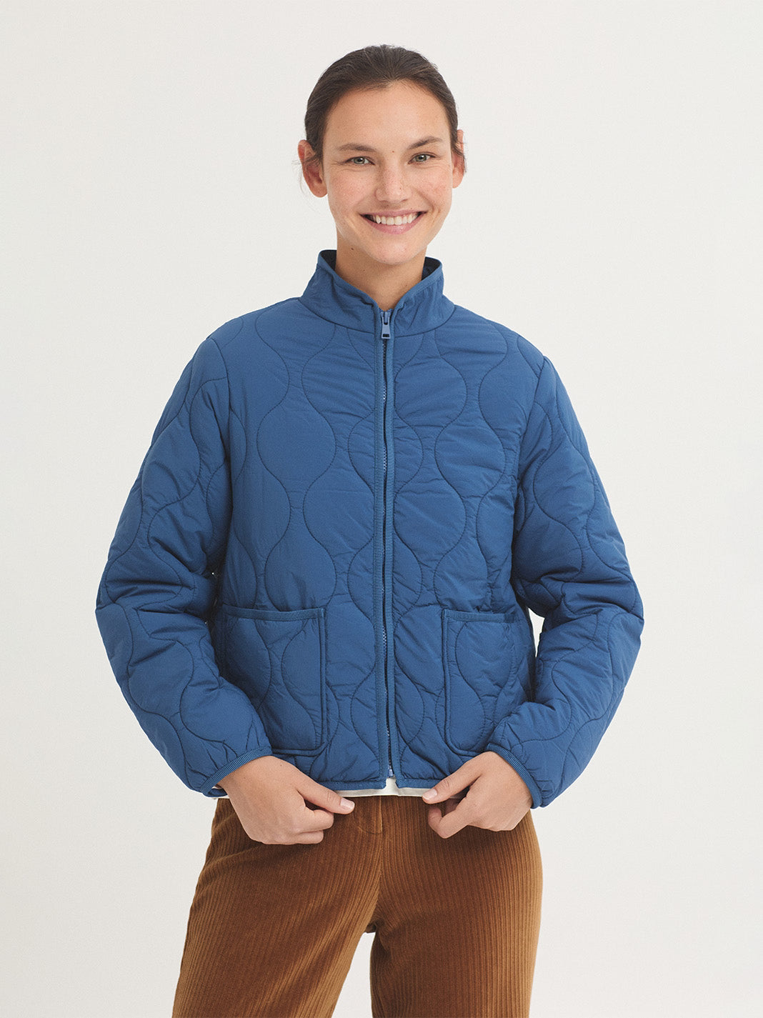 Giacca trapuntata colore Blu cobalto