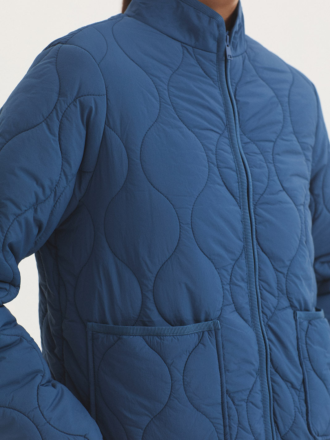 Giacca trapuntata colore Blu cobalto