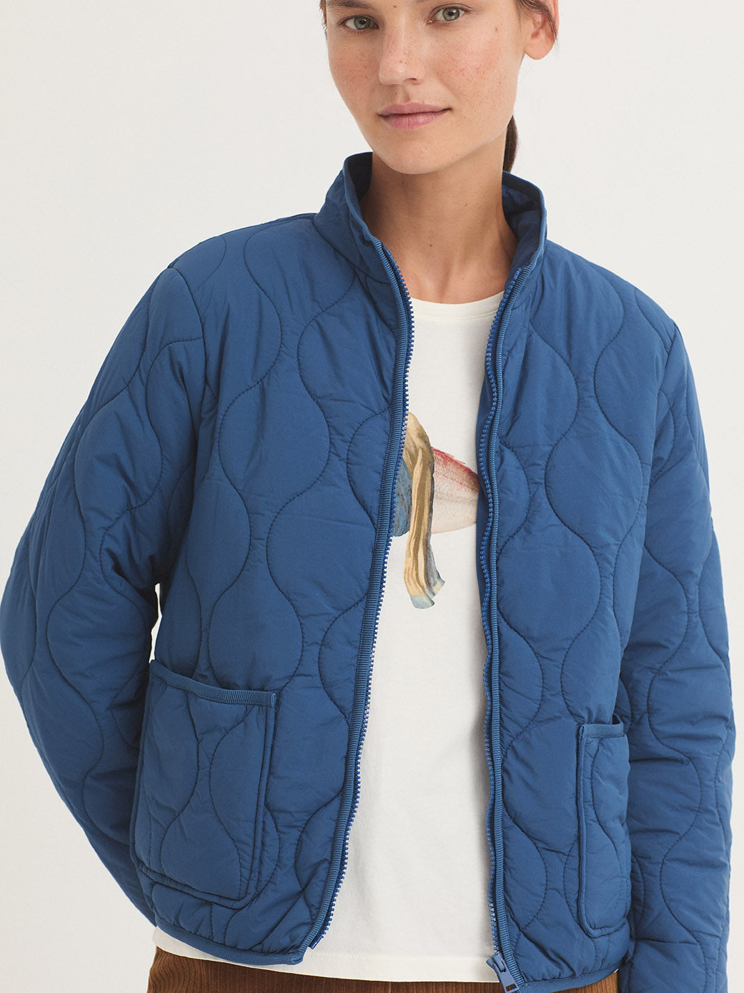 Giacca trapuntata colore Blu cobalto