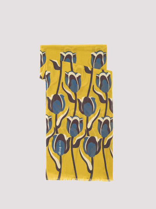 Foulard Big Tulips fondo Giallo