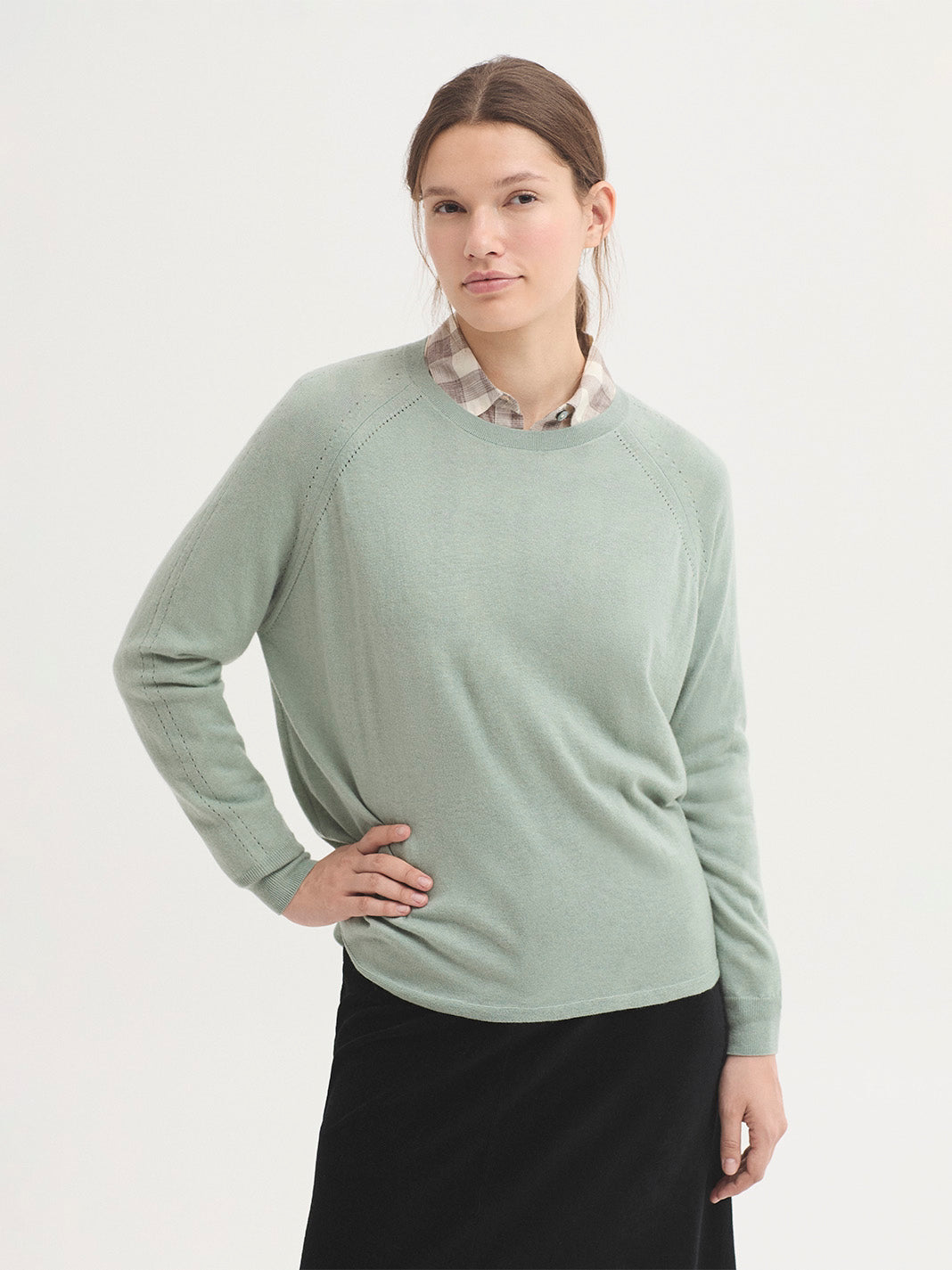 Maglione basic oversize granit green