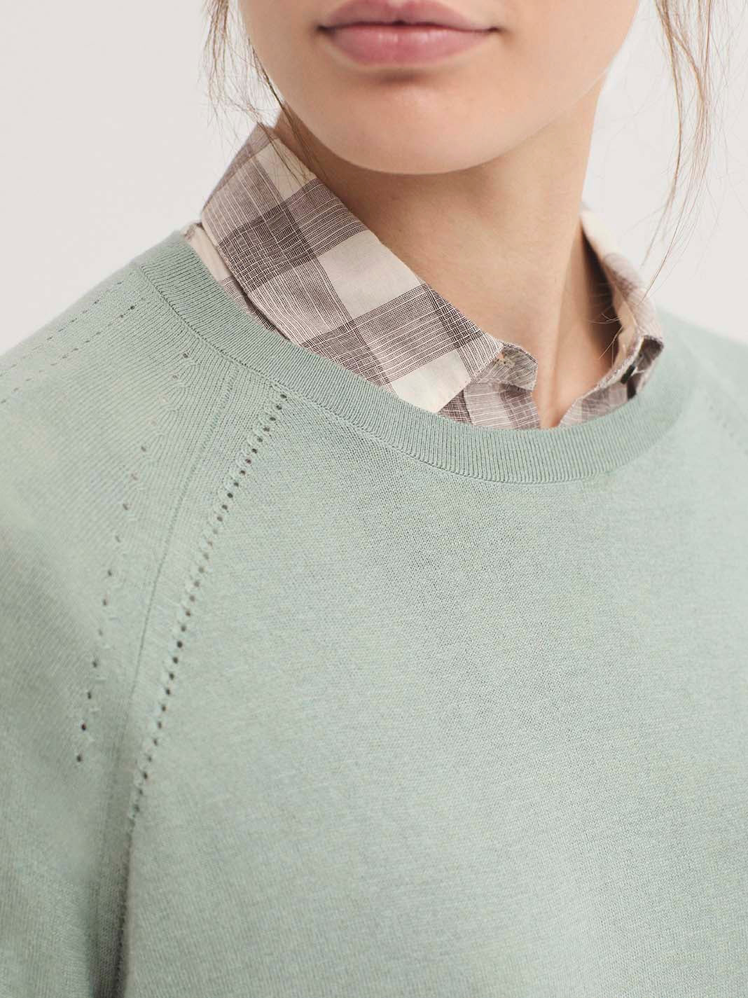 Maglione basic oversize granit green