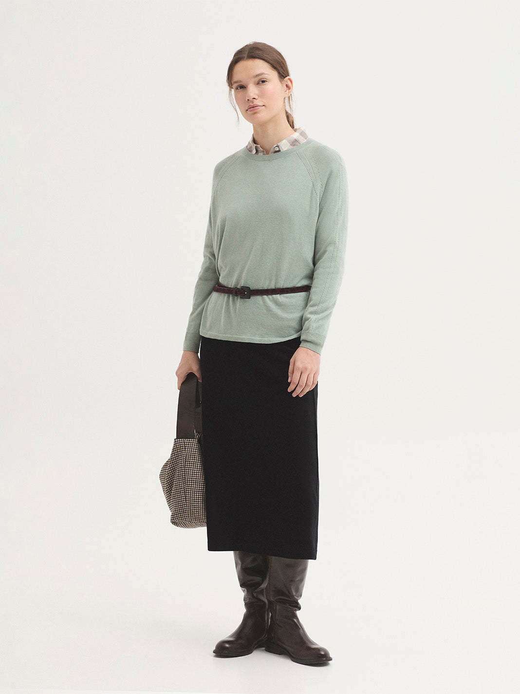 Maglione basic oversize granit green