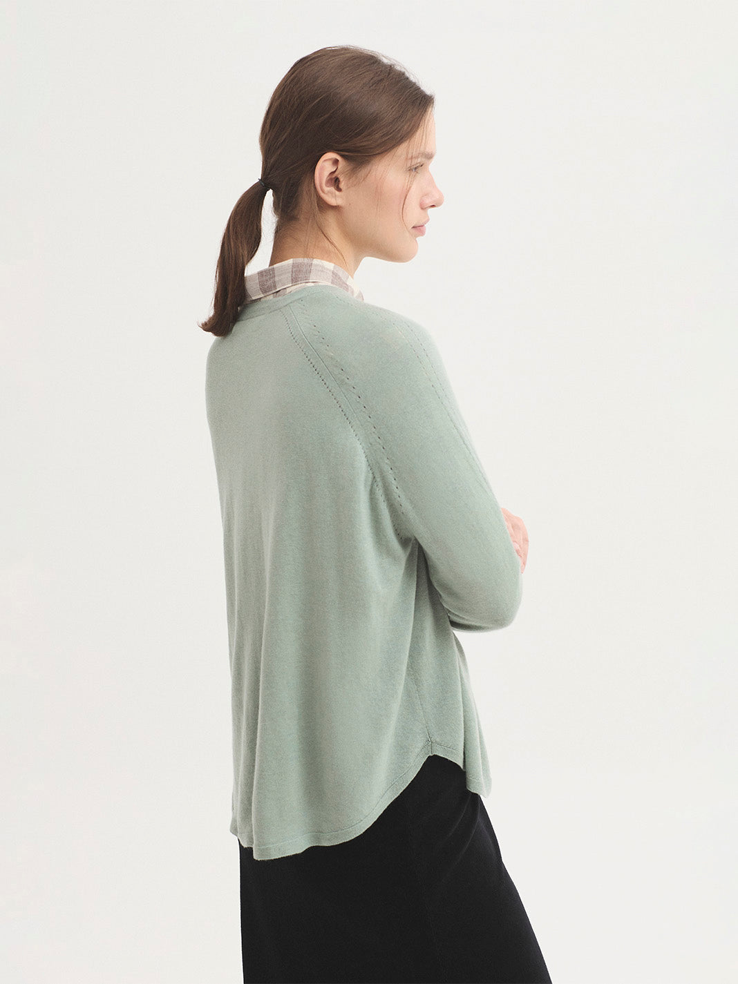 Maglione basic oversize granit green